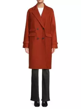 Двубортное пальто в стиле милитари из искусственной шерсти Nvlt, оранжевый