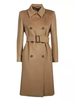 Двубортное пальто Weekend Max Mara, коричневый