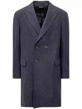 Двубортное пальто Zegna, синий