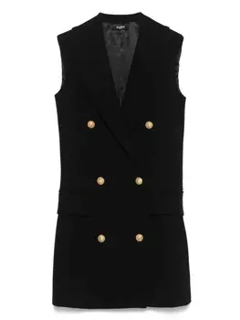 Двубортное платье Balmain Kids, черный