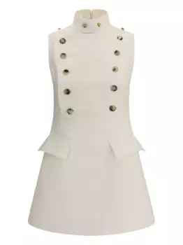 Двубортное платье без рукавов Alexander McQueen, нейтральный