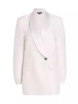 Двубортное платье-блейзер Femi из смесовой шерсти Rag & Bone, белый