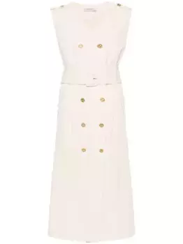 Двубортное платье миди TWINSET, нейтральный