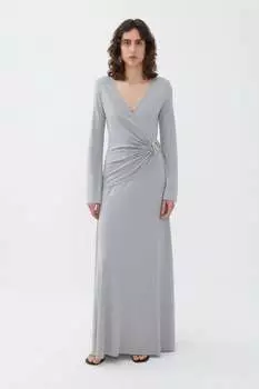 Двубортное платье с аксессуарами Nocturne, серый