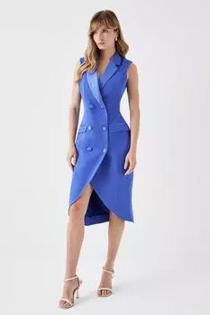 Двубортное платье-смокинг без рукавов Coast, синий