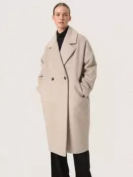Двубортное полушерстяное пальто calliope Soaked In Luxury, цвет Oatmeal