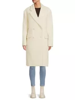 Двубортное полушерстяное пальто Omari Iro, цвет Ecru
