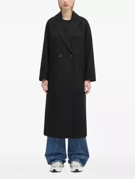 Двубортное шерстяное пальто APC A.P.C., черный