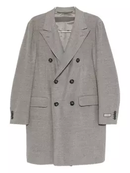 Двубортное шерстяное пальто Canali, серый