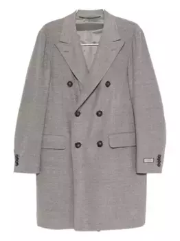 Двубортное шерстяное пальто Canali, серый
