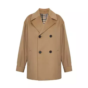 Двубортное шерстяное пальто Deep Breath женское, хаки