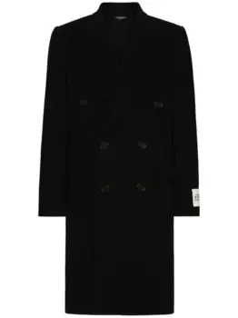 Двубортное шерстяное пальто DOLCE & GABBANA, черный