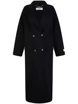 Двубортное шерстяное пальто Elisabetta Franchi, черный