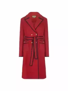 Двубортное шерстяное пальто Gucci, красный