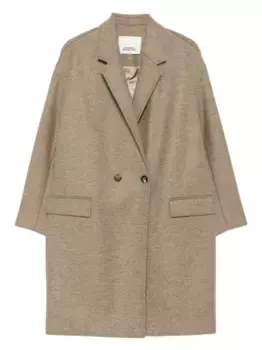 Двубортное шерстяное пальто ISABEL MARANT, коричневый