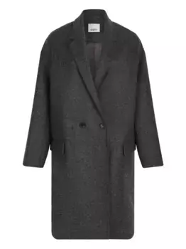 Двубортное шерстяное пальто ISABEL MARANT, серый