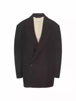 Двубортное шерстяное пальто LEMAIRE, серый