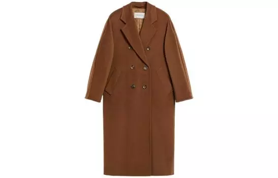 Двубортное шерстяное пальто Max Mara 101801 MaxMara, Tobacco