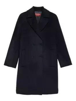 Двубортное шерстяное пальто MAX MARA, синий