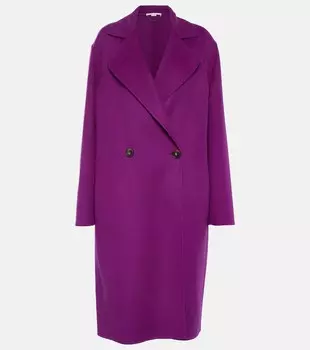 Двубортное шерстяное пальто оверсайз STELLA MCCARTNEY, фиолетовый