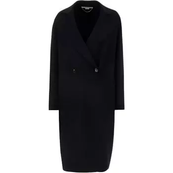Двубортное шерстяное пальто Stella McCartney, черный
