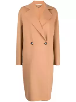 Двубортное шерстяное пальто STELLA MCCARTNEY, коричневый