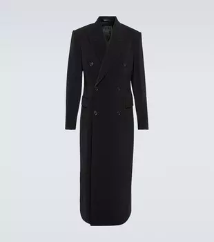 Двубортное удлиненное пальто Balenciaga, черный
