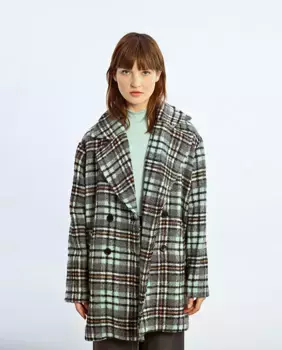 Двубортное женское пальто в клетку в клетку Lili Sidonio, мультиколор