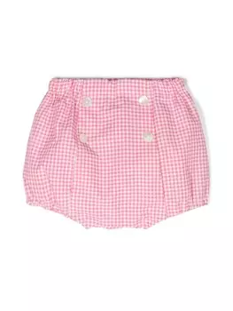 Двубортные шорты в клетку Siola, розовый