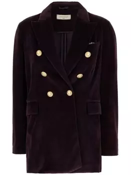 Двубортный бархатный блейзер Circolo 1901, фиолетовый