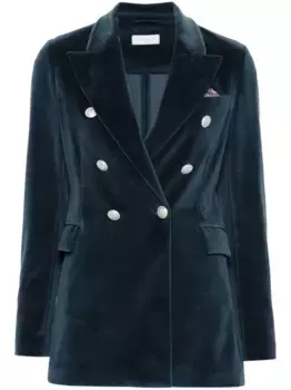 Двубортный бархатный пиджак Circolo 1901, синий