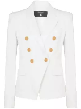 Двубортный блейзер 6-Buttons BALMAIN, белый