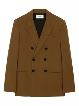 Двубортный блейзер AMI Paris, коричневый