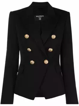 Двубортный блейзер BALMAIN, черный