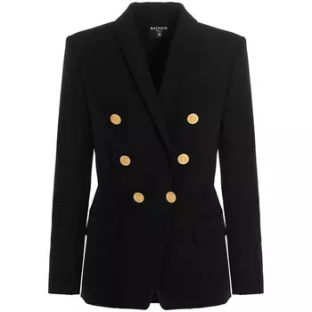 Двубортный блейзер BALMAIN, черный