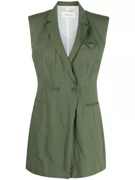 Двубортный блейзер без рукавов Fabiana Filippi, зеленый