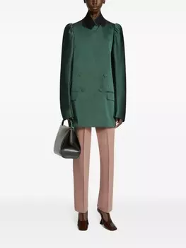 Двубортный блейзер DRIES VAN NOTEN, зеленый
