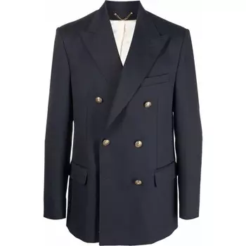 Двубортный блейзер Golden Goose, синий