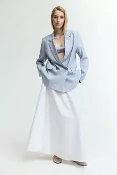 Двубортный блейзер H&M, голубой