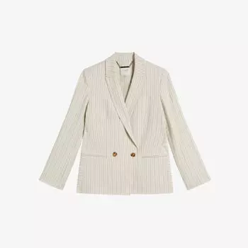 Двубортный блейзер из эластичной ткани в тонкую полоску Ted Baker, бежевый