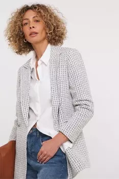 Двубортный блейзер из букле Jd Williams, серый