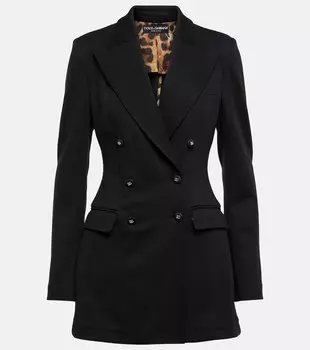 Двубортный блейзер из джерси DOLCE&GABBANA, черный