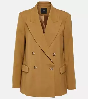 Двубортный блейзер из шерсти JOSEPH, коричневый