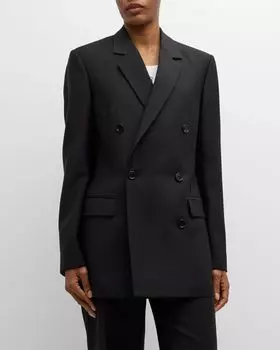 Двубортный блейзер из смесового мохера Loewe, цвет Black