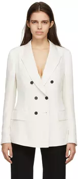 Двубортный блейзер из твила Off-White TOM FORD
