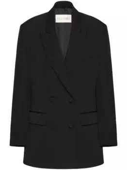 Двубортный блейзер из вирджинской шерсти VALENTINO GARAVANI, черный