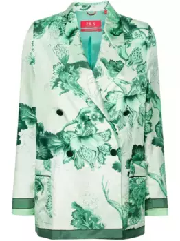 Двубортный блейзер Lone F.R.S For Restless Sleepers, зеленый