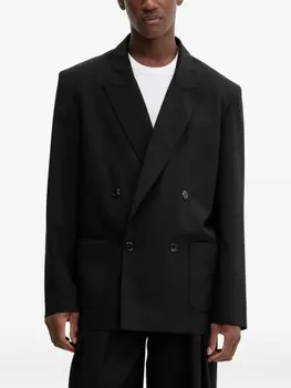 Двубортный блейзер Nanushka с накладными карманами, черный