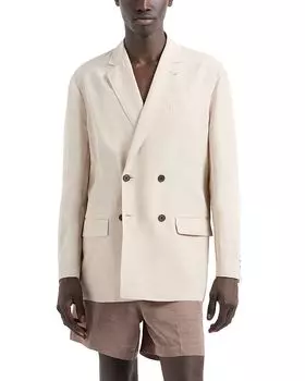 Двубортный блейзер обычного кроя Emporio Armani, коричневый/бежевый