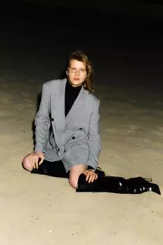 Двубортный блейзер оверсайз H&M, мультиколор